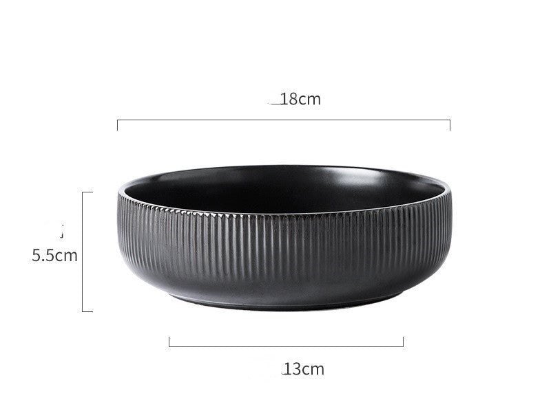 Hualian Yijia Plate Dish Set black bowl dimensions 18cm diameter 5.5cm height