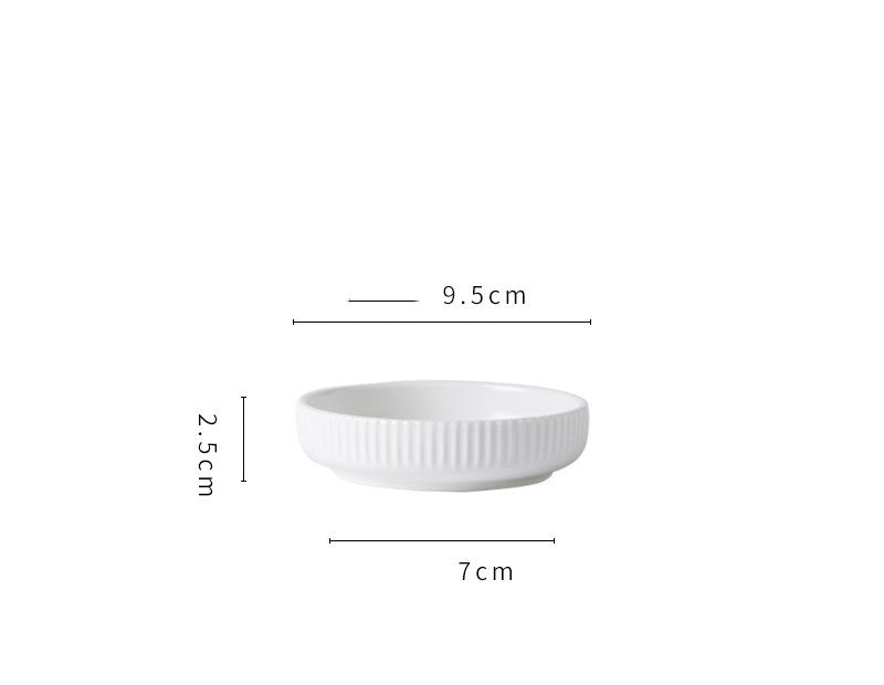 Hualian Yijia Plate Dish Set white saucer with dimensions 9.5cm diameter and 2.5cm height